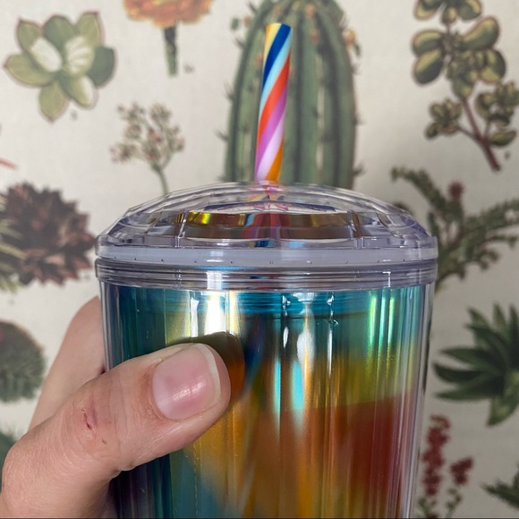 Starbucks Summer 2021 Rainbow Straw Kaleidoscope Pride 24oz Dome Lid Tumbler - Picture 7 of 11